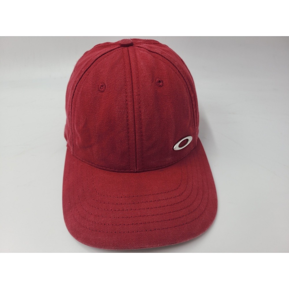 Vintage Oakley Software Snapback Hat Cap Cotton Casual Men Women Made in USA Red